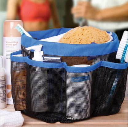 Shower Mesh Basket Bag 8 Pocket Quick Dry Breathable Caddy Tote Bathroom Dorm CA