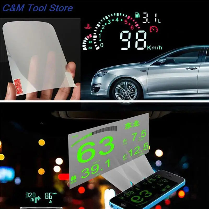 Head Up Display Protective Reflective Screen Consumption Overspeed Display Car HUD Reflective Film Auto Accessories Car Styling