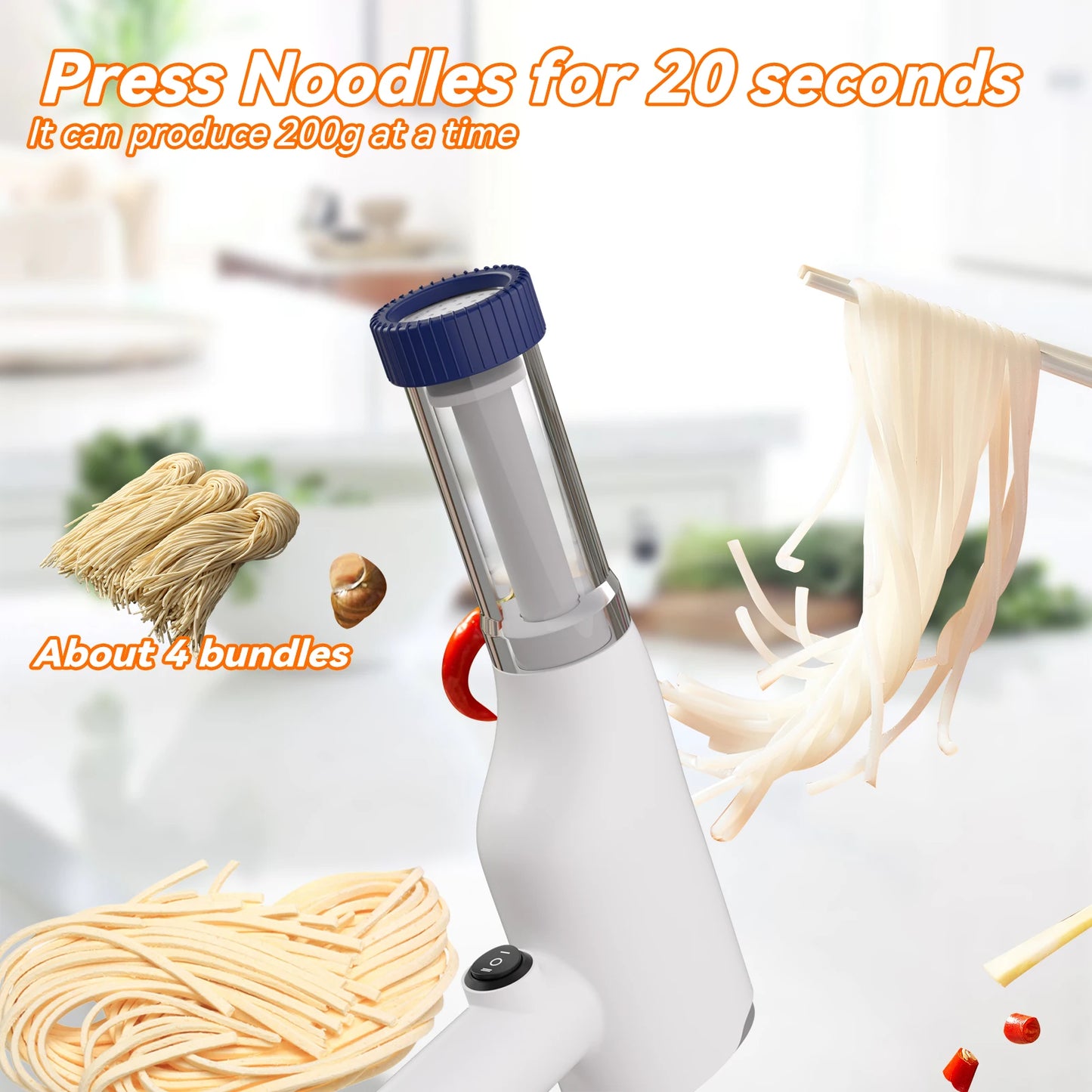 Home Use Small Automatic Electric Instant Noodle Maker Portable Cordless Recharging Pasta Handheld Making Machine for Spaghetti