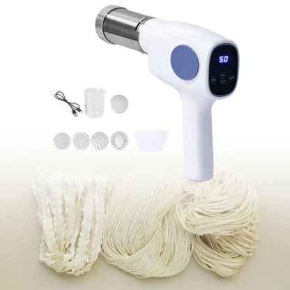 Electric Pasta Maker Cordless Noodle Machine with 5 Heads USB Charging Noodle Press Machine for Homemade Spaghetti Ramen Lasagna