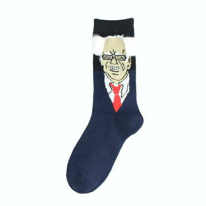 2024 President Donald Trump Spoof Funny Socks Men Women Character Abstract 3D Fake Hair Trump Crew Sokken Homme Dropship