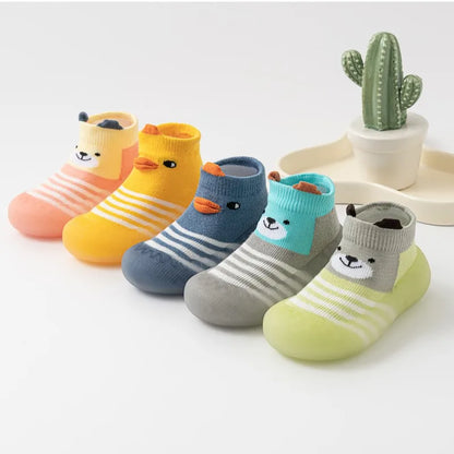 Newborn Photography Accessories Cartoon Toddler Shoes Animal Pattern Baby Floor Socks Non-slip Silicone Sole Boys Girls Shoes