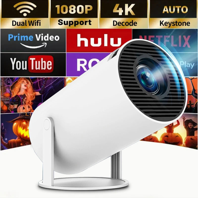 2024 new HY300 Pro Projector Android 4K 1280*720P Dual Wifi Video Portable Outdoor home hd led proyector 