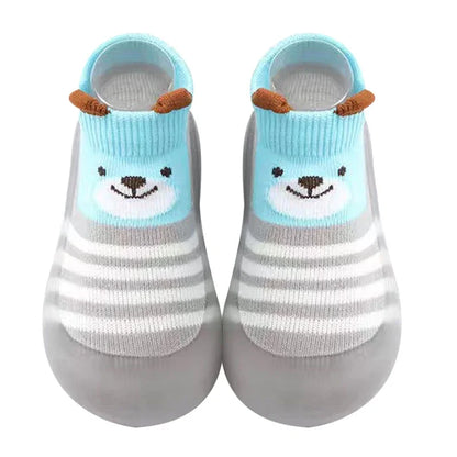 Newborn Photography Accessories Cartoon Toddler Shoes Animal Pattern Baby Floor Socks Non-slip Silicone Sole Boys Girls Shoes