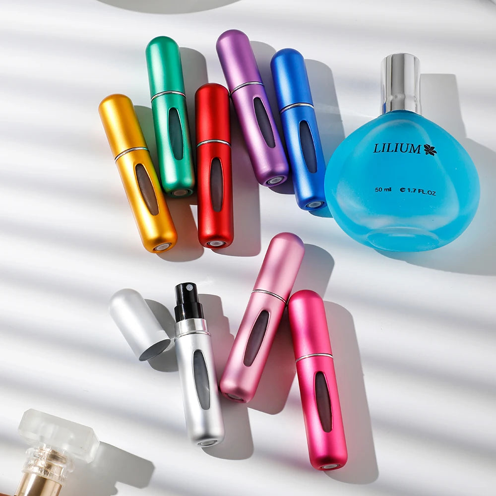 6Pcs Portable spray bottle travel suit 5ml self-priming bottom filling perfume bottles set