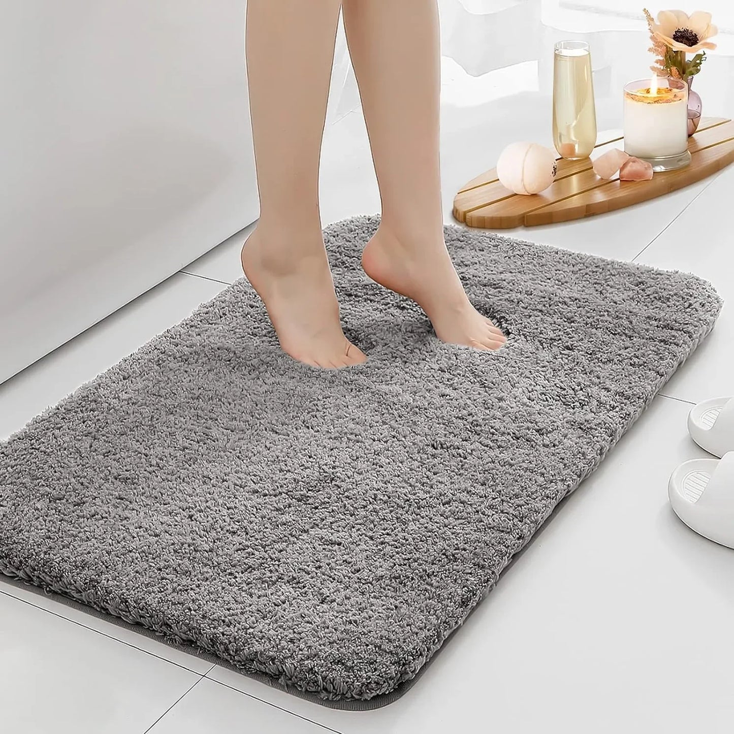 Water absorbtion anti slip bathroom mat thickened bathroom carpet long hair carpet machine washable durable toilet mat Bathmat