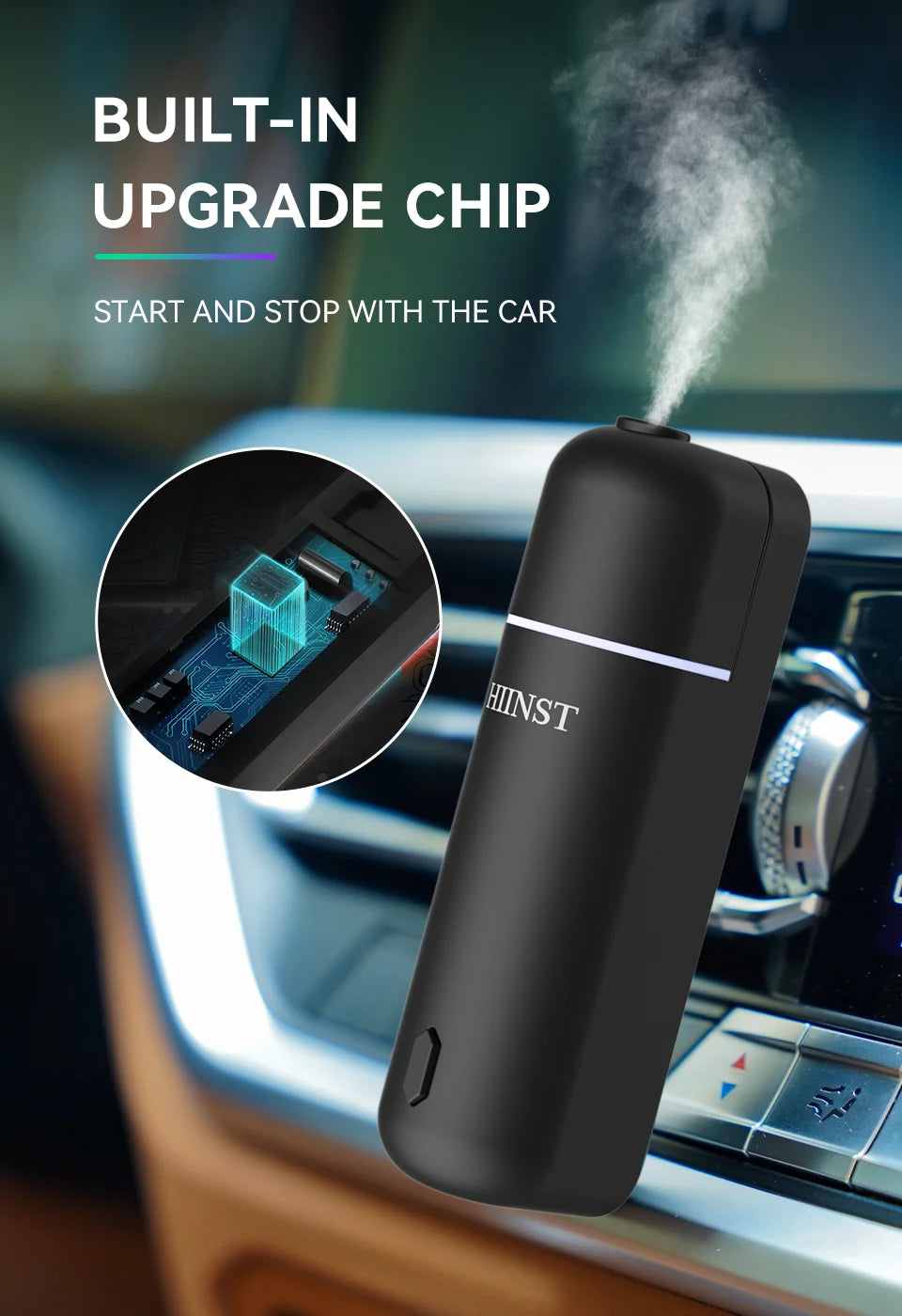 HIINST Luxury Car Scent Air Freshener Aroma Fragrance Essential Oil Diffuser Electric Waterless Car Perfume Diffuser Vent Clip