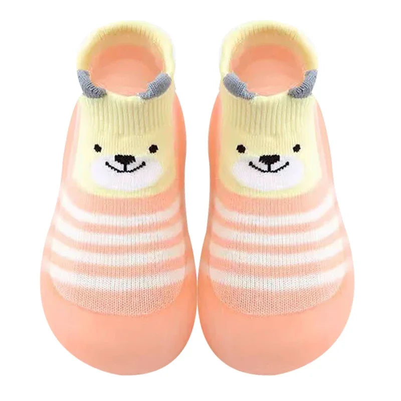 Newborn Photography Accessories Cartoon Toddler Shoes Animal Pattern Baby Floor Socks Non-slip Silicone Sole Boys Girls Shoes