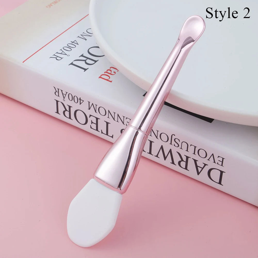 Double-ended Flat Brushes Soft Hair Silicone Head Mask Brush Mud Mask Stirring Applicator Face Cleaning Skin Tool Accessories