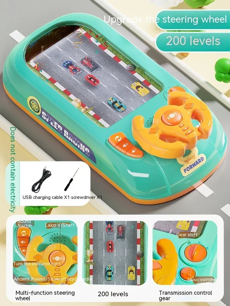 New Children's Racing Game Machine Fun Obstacle Avoidance Challenge Adventure Puzzle Steering Wheel Toy Table Games