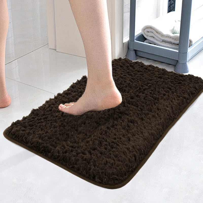 Water absorbtion anti slip bathroom mat thickened bathroom carpet long hair carpet machine washable durable toilet mat