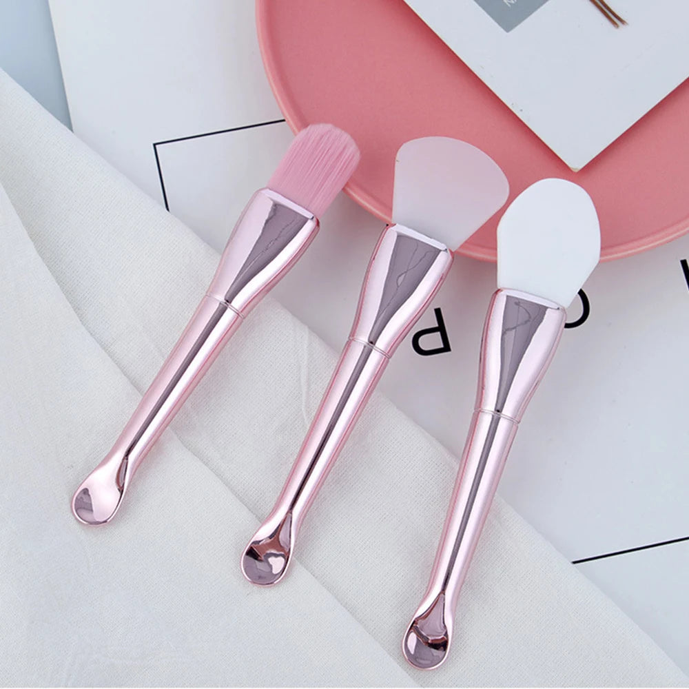 Double-ended Flat Brushes Soft Hair Silicone Head Mask Brush Mud Mask Stirring Applicator Face Cleaning Skin Tool Accessories