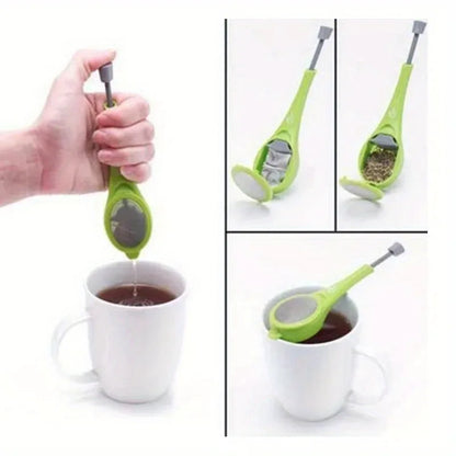 3PCS Tea&Coffee Strainer Healthy Reusable Tea Infuser Built-in Plunger Infuser Gadget Measure Swirl Steep Stir Teapot Accessory