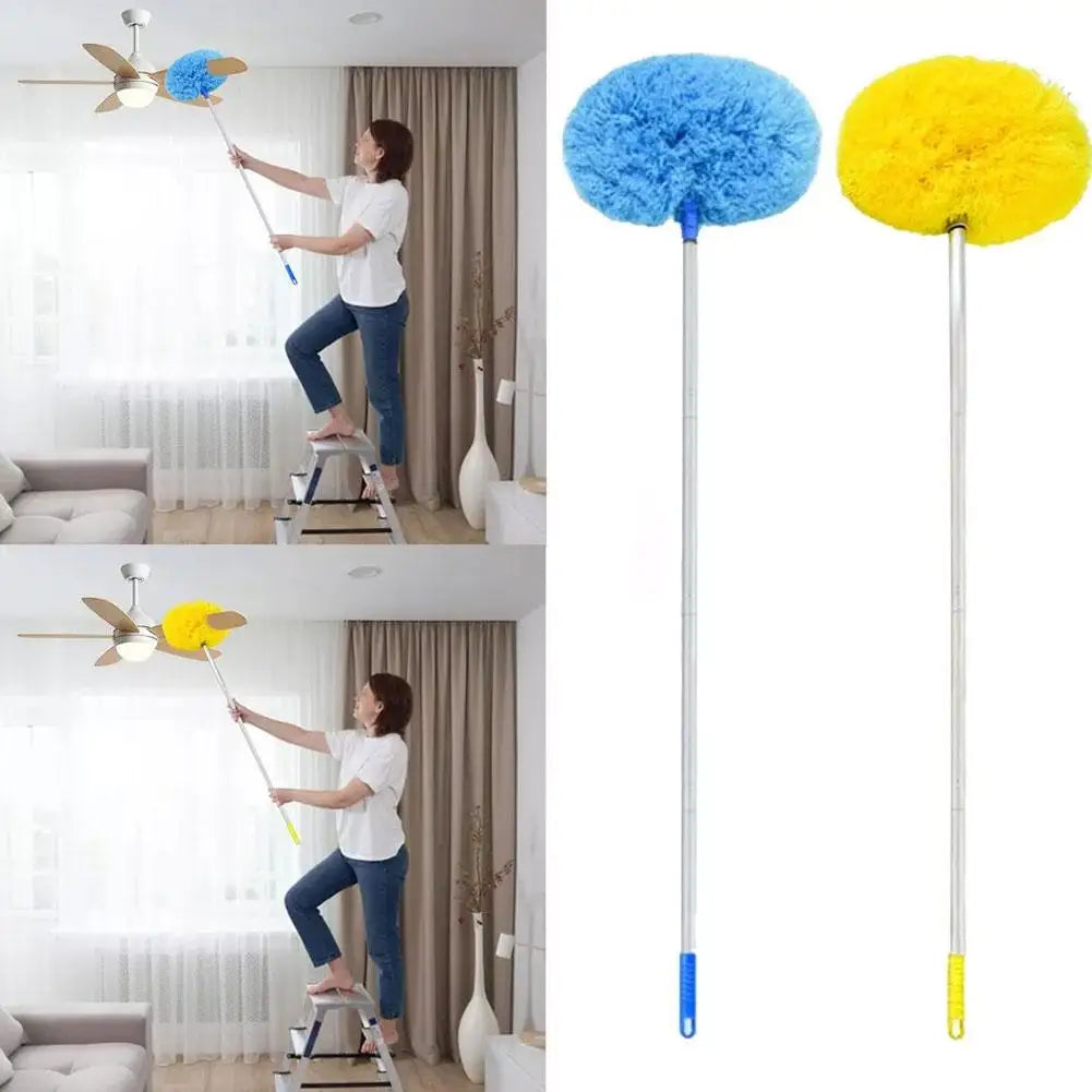 Ceiling Fan Cleaner Duster with Extension Pole - Microfiber Cleaning Tool Extended Long Handle for High Ceiling B4F3