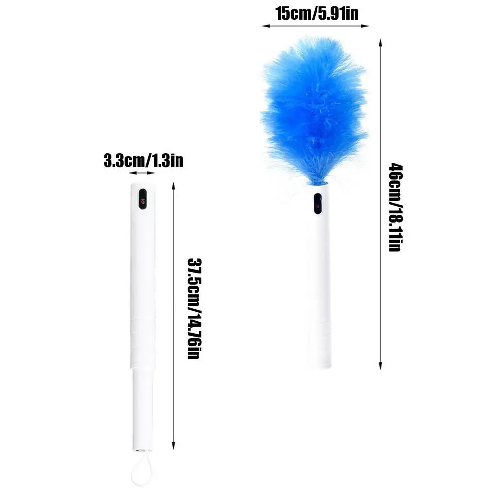 Electric Feather Cleaning Brush 360 Spin Electric Duster Rechargeable Duster Brush With Extension Pole For Furniture Ceiling Fan