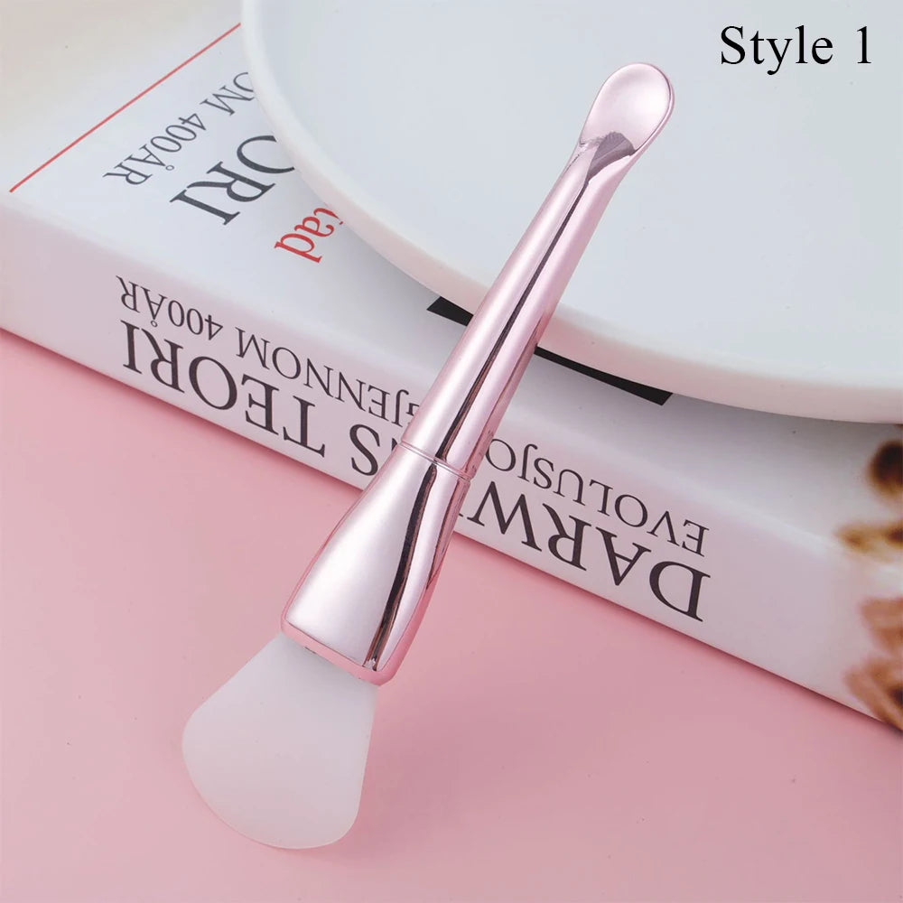 Double-ended Flat Brushes Soft Hair Silicone Head Mask Brush Mud Mask Stirring Applicator Face Cleaning Skin Tool Accessories