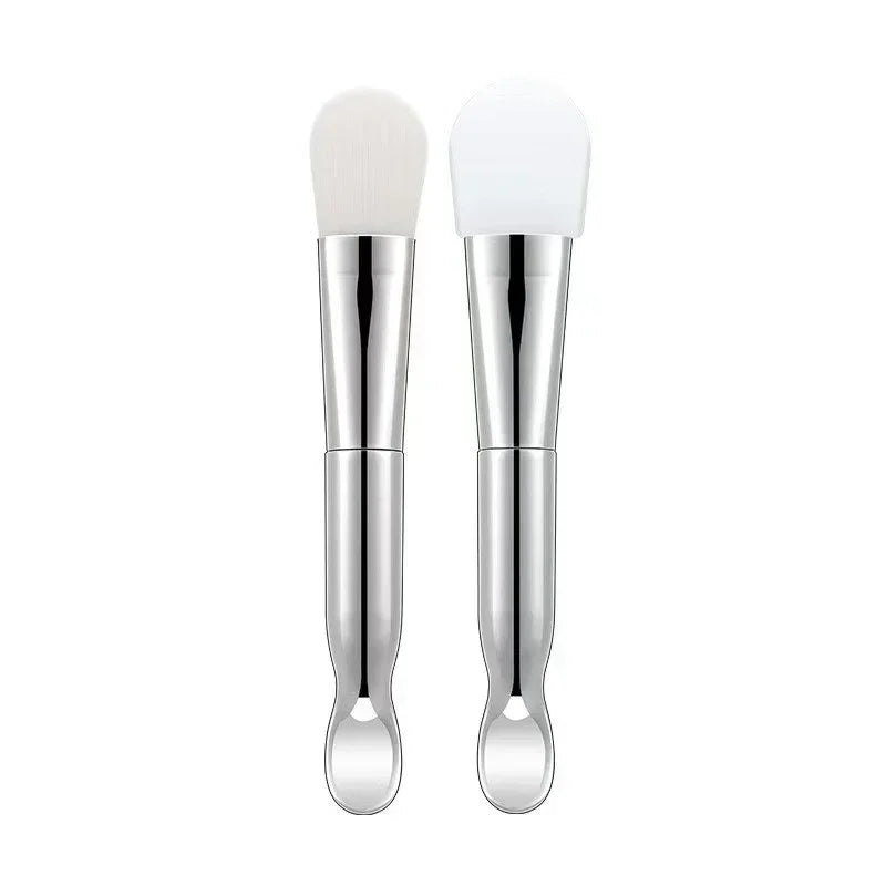 Face Mask Applicator Brushes Double-Ended Makeup Brush with Spoon Flat Soft Hair Facial Cleansing Skin Care Makeup Beauty Tool