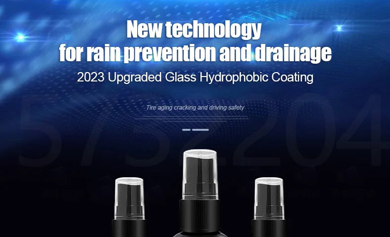 Car Glass Anti-rain Water Spray Repellent Nano Coating Hydrophobic Waterproof Agent Oil Film Removing  Auto Glass Film Agent