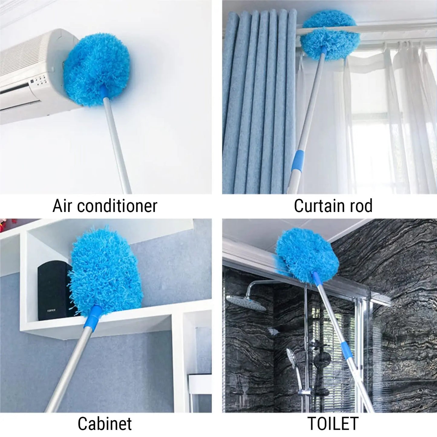 Microfiber Feather Duster Extendable Duster, Ceiling Fan Duster with Extension Pole, Long Handle Dusters  Cleaning