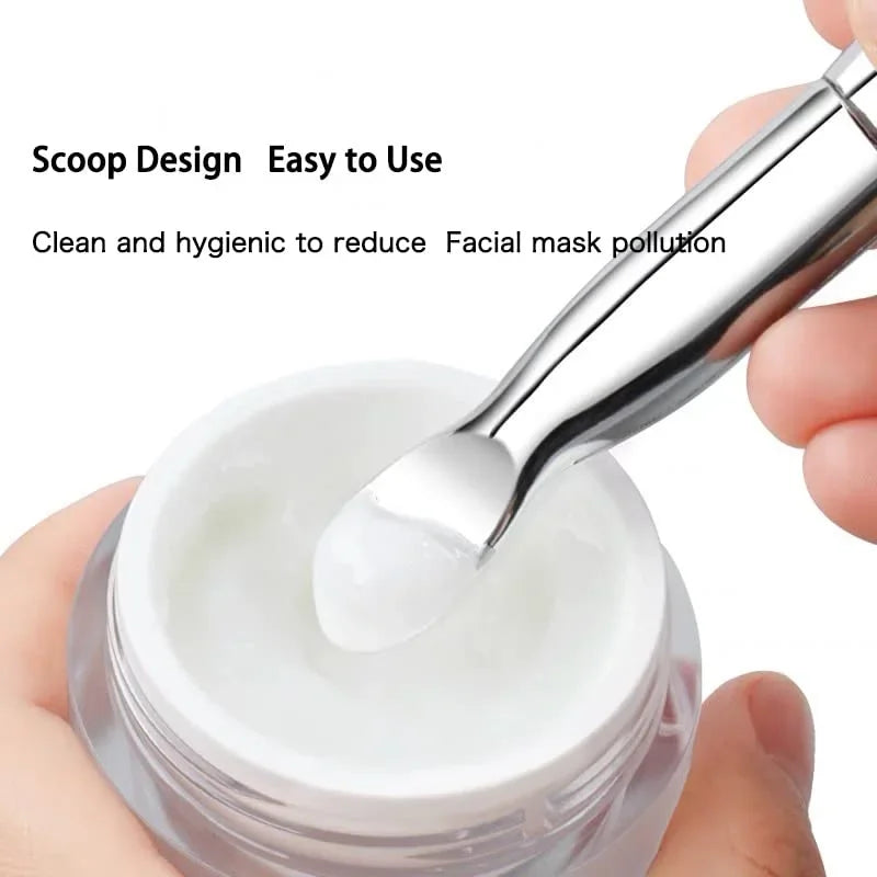 Face Mask Applicator Brushes Double-Ended Makeup Brush with Spoon Flat Soft Hair Facial Cleansing Skin Care Makeup Beauty Tool