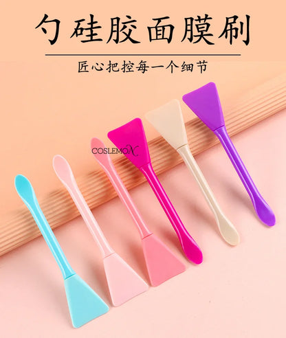 1/3pcs Double-Ended Face Mask Brush with Soft Silicone Head Cream Lotion Applicator Dual-use Mud Film Brush DIY Beauty Tool