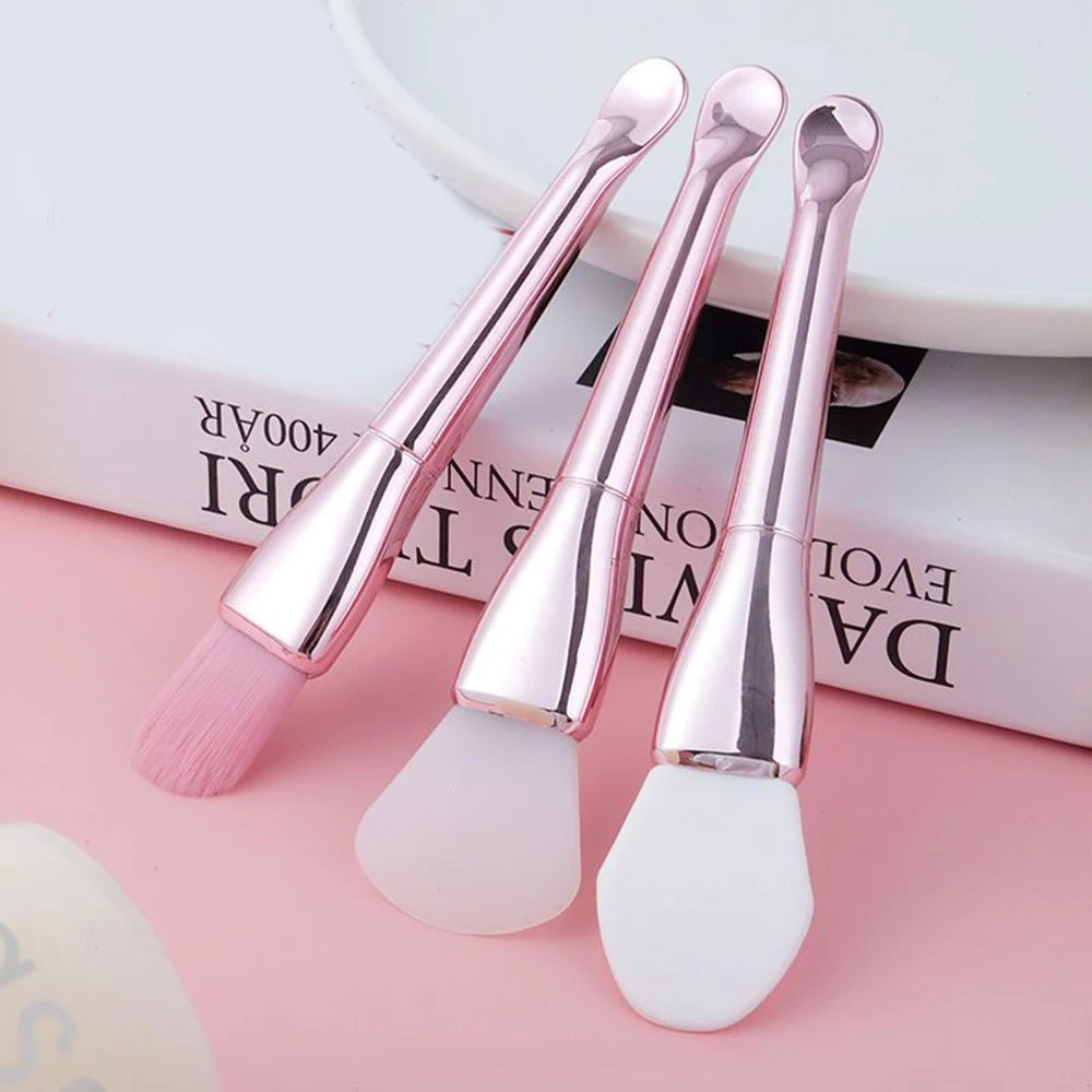 Double-ended Flat Brushes Soft Hair Silicone Head Mask Brush Mud Mask Stirring Applicator Face Cleaning Skin Tool Accessories