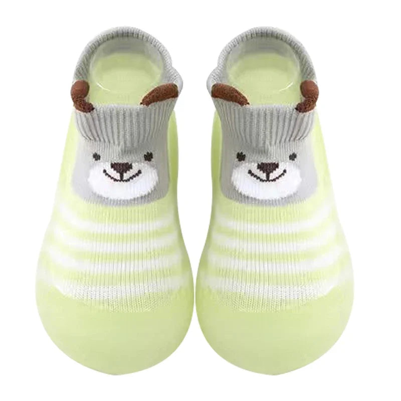 Newborn Photography Accessories Cartoon Toddler Shoes Animal Pattern Baby Floor Socks Non-slip Silicone Sole Boys Girls Shoes