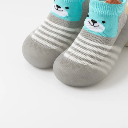 Newborn Photography Accessories Cartoon Toddler Shoes Animal Pattern Baby Floor Socks Non-slip Silicone Sole Boys Girls Shoes