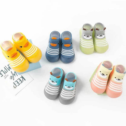 Newborn Photography Accessories Cartoon Toddler Shoes Animal Pattern Baby Floor Socks Non-slip Silicone Sole Boys Girls Shoes