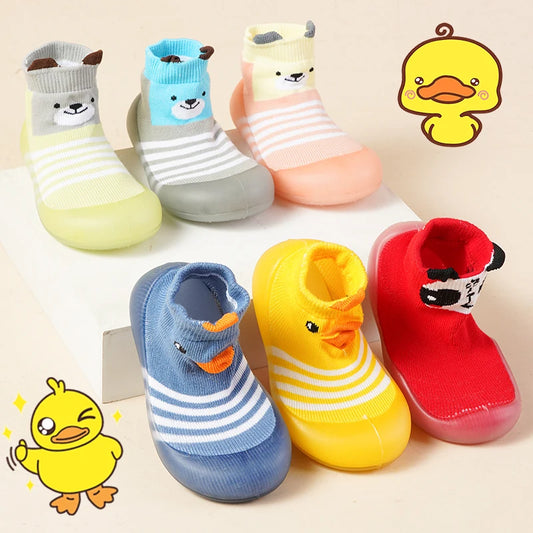 Newborn Photography Accessories Cartoon Toddler Shoes Animal Pattern Baby Floor Socks Non-slip Silicone Sole Boys Girls Shoes