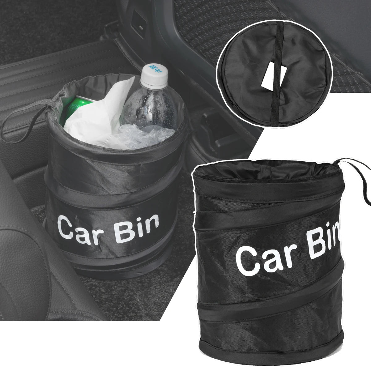 2022 Car Trash Portable Vehicle Garbage Can Foldable Pop-up Waterproof Bag Waste Basket Auto Accessories Interior Car Accessory