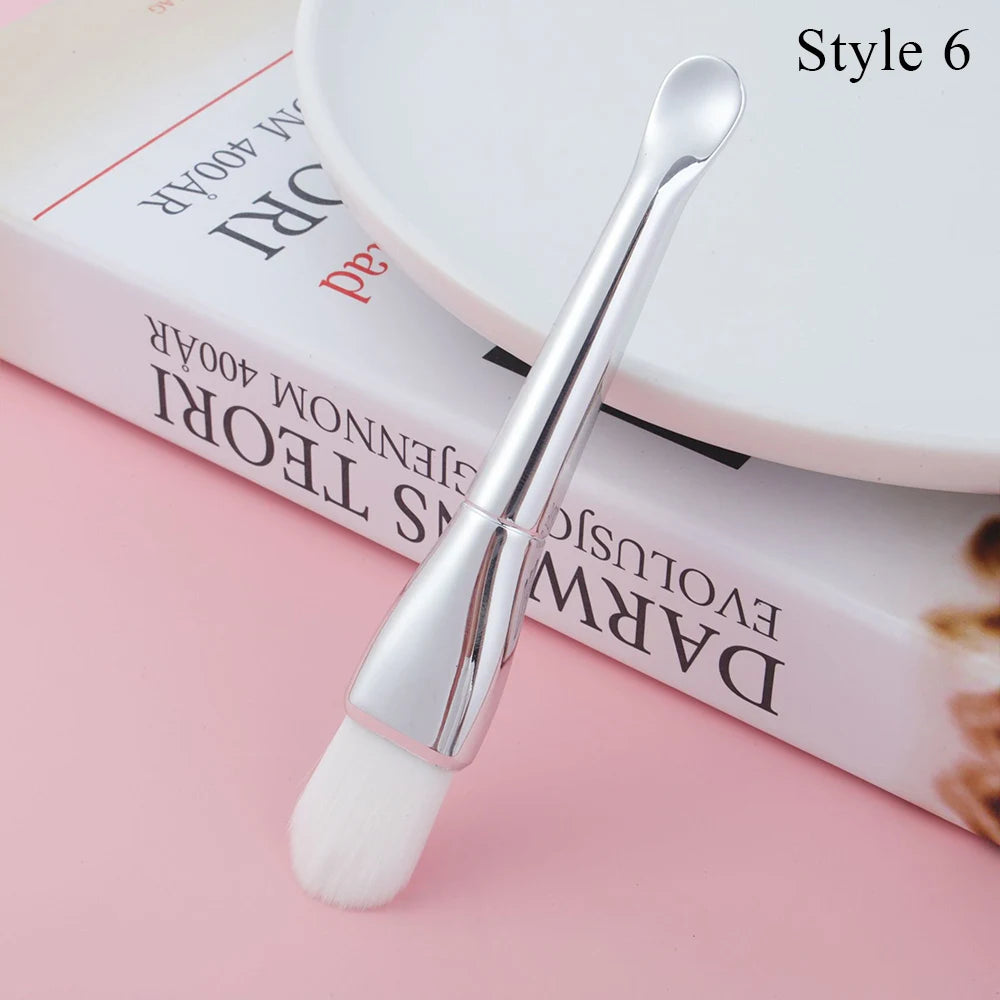 Double-ended Flat Brushes Soft Hair Silicone Head Mask Brush Mud Mask Stirring Applicator Face Cleaning Skin Tool Accessories