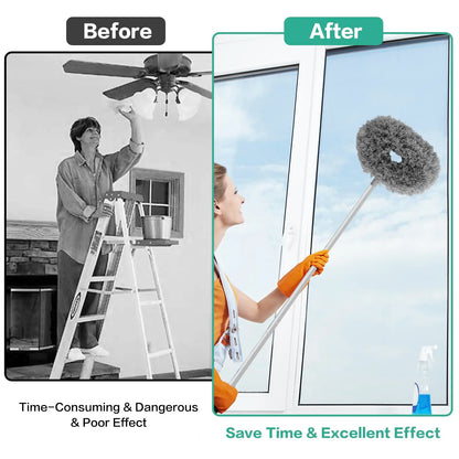 Microfiber Feather Duster Extendable Duster, Ceiling Fan Duster with Extension Pole, Long Handle Dusters  Cleaning