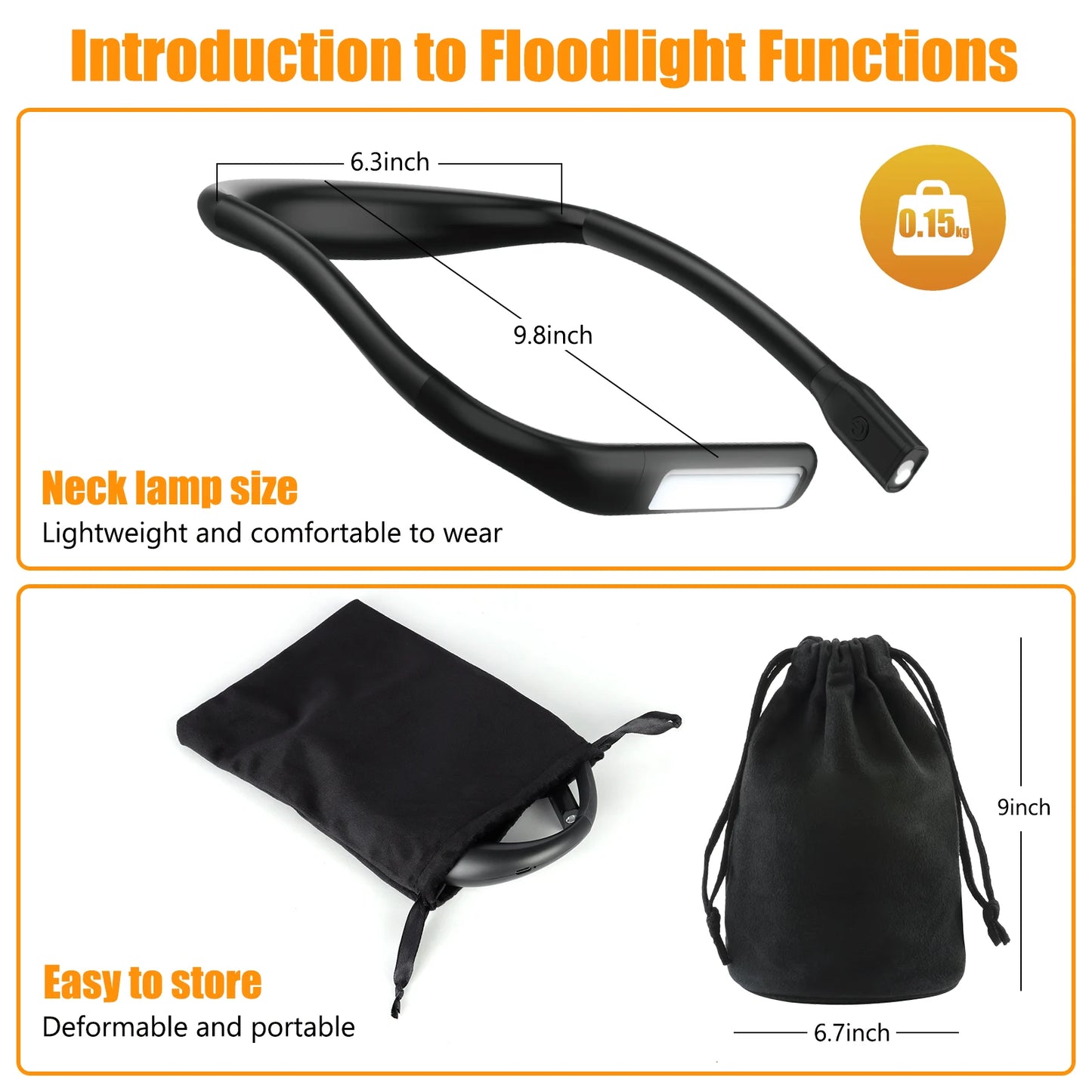 LED Neck Reading Lights Rechargeable Flexible Reading Lamp Bendable Adjustable Portable Hanging Book Light For Camping Lighting