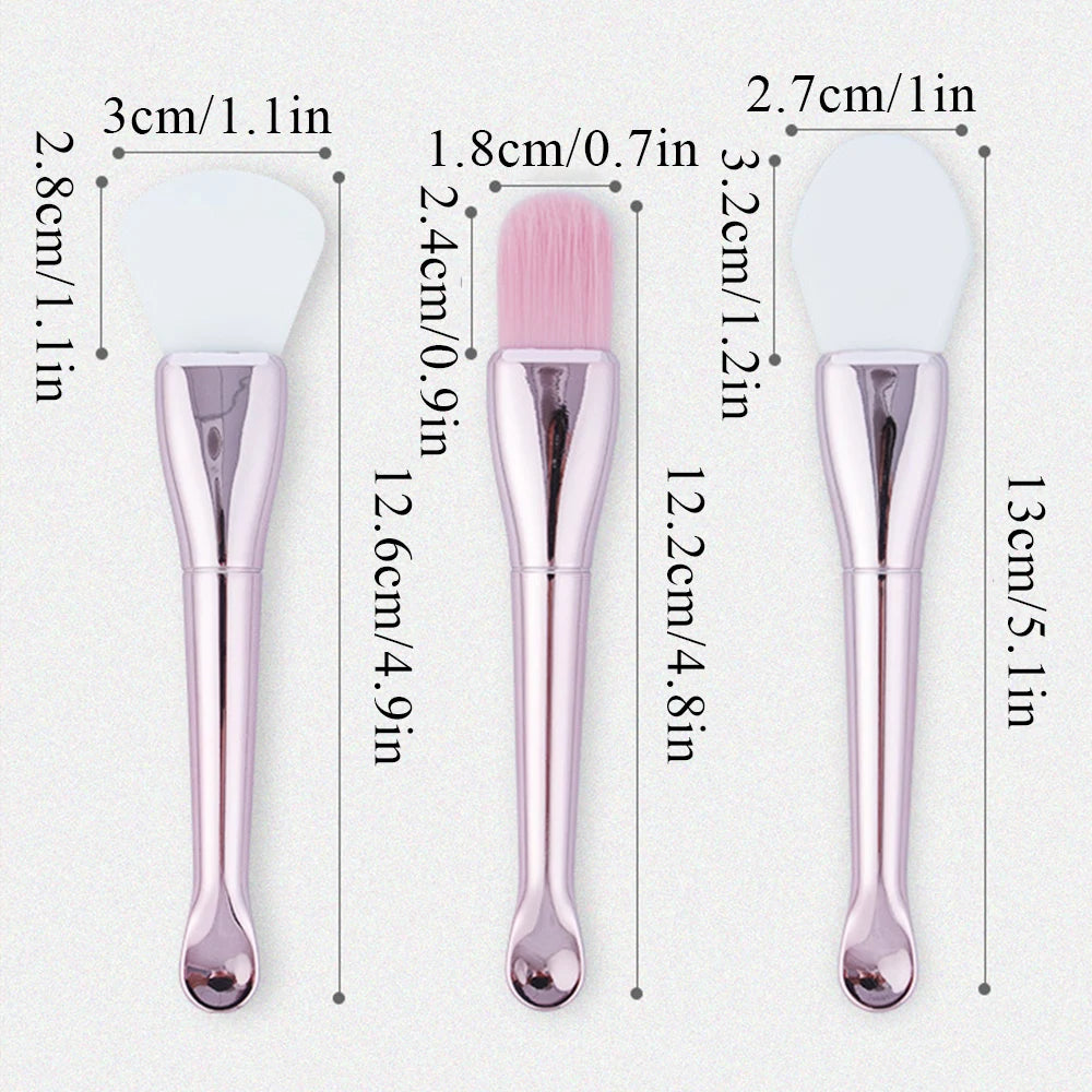 Double-ended Flat Brushes Soft Hair Silicone Head Mask Brush Mud Mask Stirring Applicator Face Cleaning Skin Tool Accessories