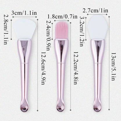 Double-ended Flat Brushes Soft Hair Silicone Head Mask Brush Mud Mask Stirring Applicator Face Cleaning Skin Tool Accessories