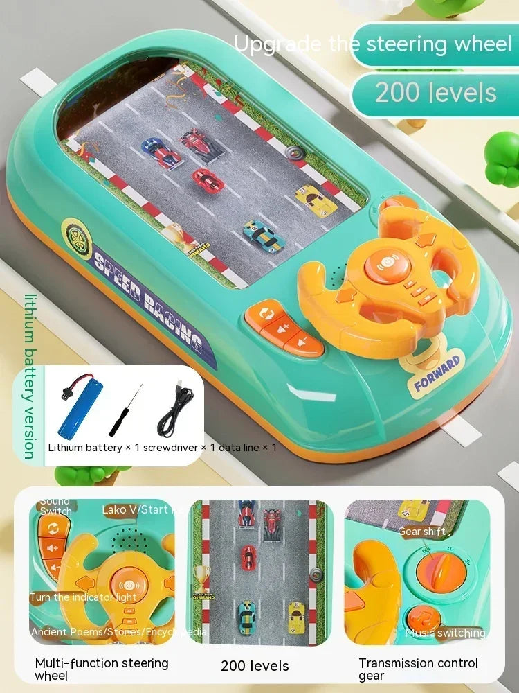 New Children's Racing Game Machine Fun Obstacle Avoidance Challenge Adventure Puzzle Steering Wheel Toy Table Games