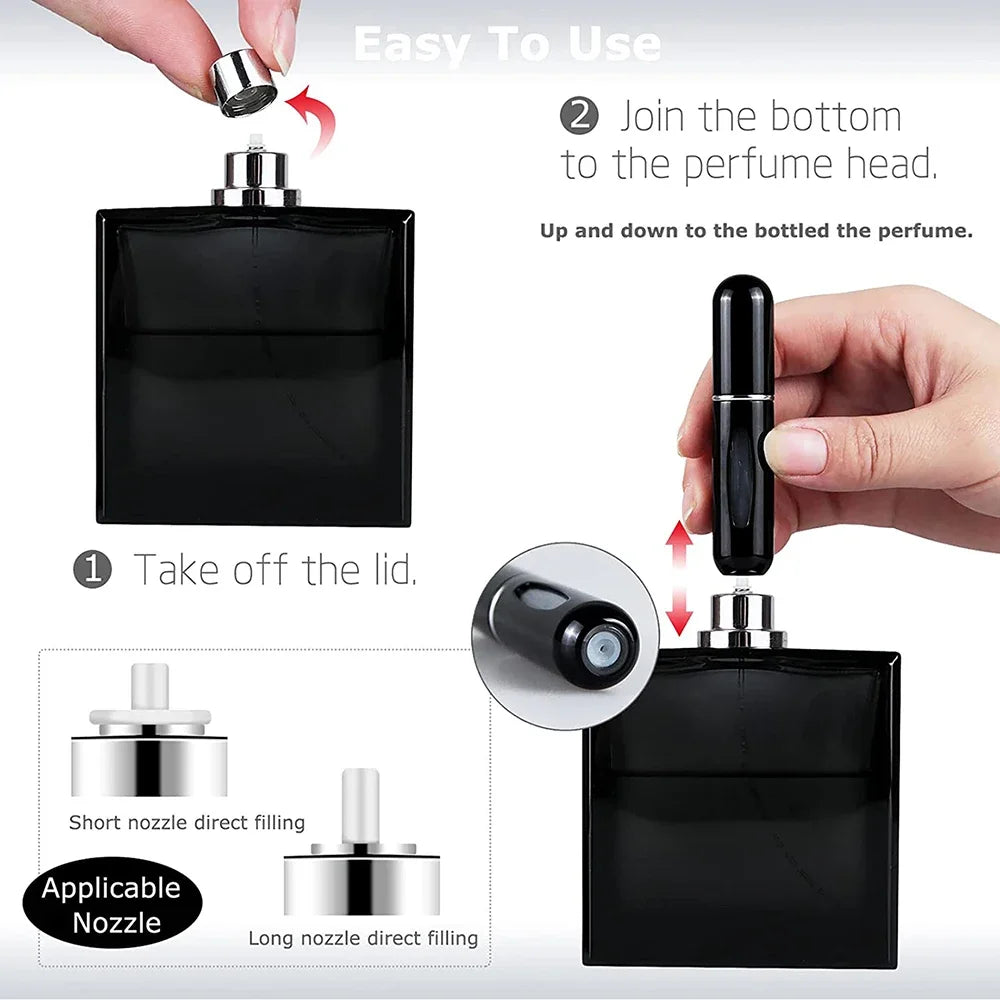 3PCS 5ml Portable Mini Refillable Perfume Bottle Spray Scent Pump Empty Cosmetic Container Atomizer Bottle for Travel