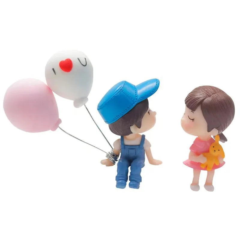 Cute Cartoon Couples Car Decoration Accessories Romantic Figurines Balloon Ornament Auto Interior Dashboard Accessories Gifts