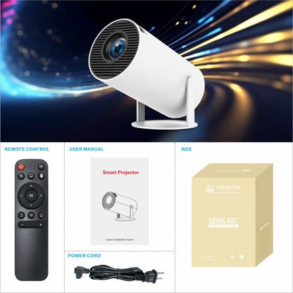 2024 new HY300 Pro Projector Android 4K 1280*720P Dual Wifi Video Portable Outdoor home hd led proyector 