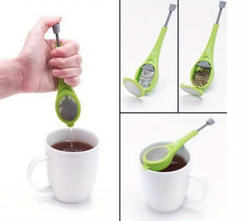 3PCS Tea&Coffee Strainer Healthy Reusable Tea Infuser Built-in Plunger Infuser Gadget Measure Swirl Steep Stir Teapot Accessory