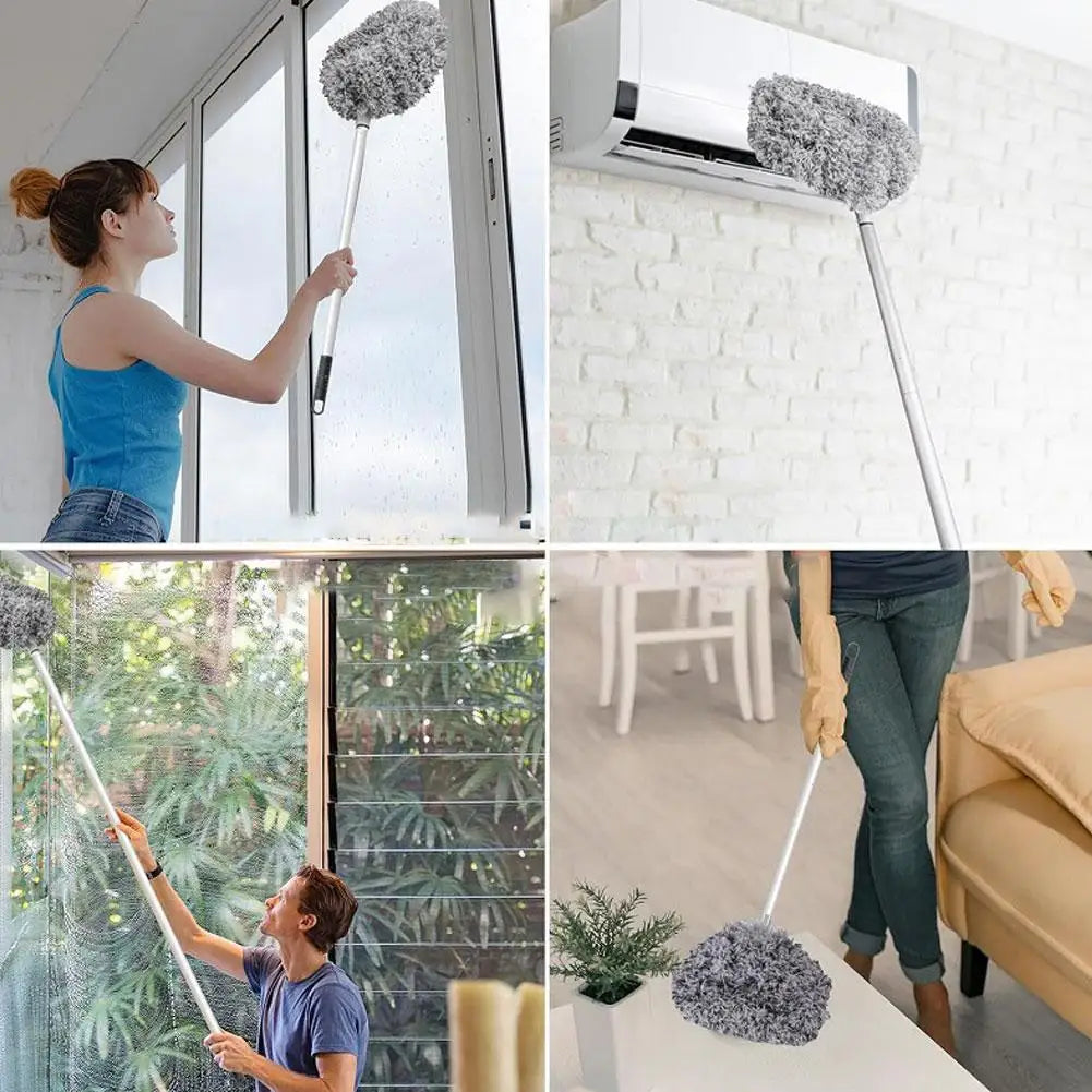 Ceiling Fan Cleaner Duster with Extension Pole - Microfiber Cleaning Tool Extended Long Handle for High Ceiling B4F3