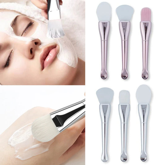 Double-ended Flat Brushes Soft Hair Silicone Head Mask Brush Mud Mask Stirring Applicator Face Cleaning Skin Tool Accessories