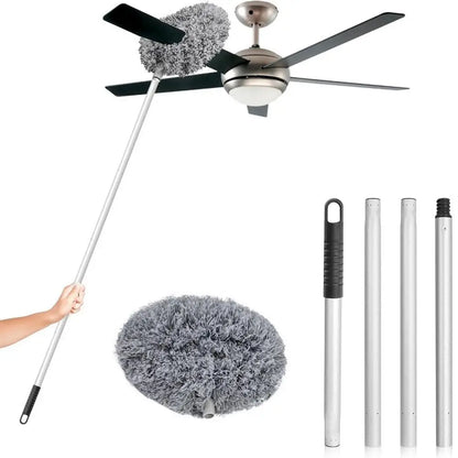 Ceiling Fan Cleaner Duster with Extension Pole - Microfiber Cleaning Tool Extended Long Handle for High Ceiling B4F3