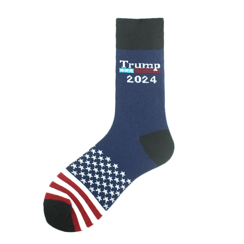 2024 President Donald Trump Spoof Funny Socks Men Women Character Abstract 3D Fake Hair Trump Crew Sokken Homme Dropship